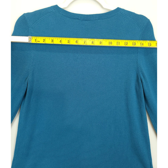 LOFT Sweater Women M‎ Blue Knit Pullover Huskey Dog Stars Graphic Whimsical Cozy - Picture 6 of 12